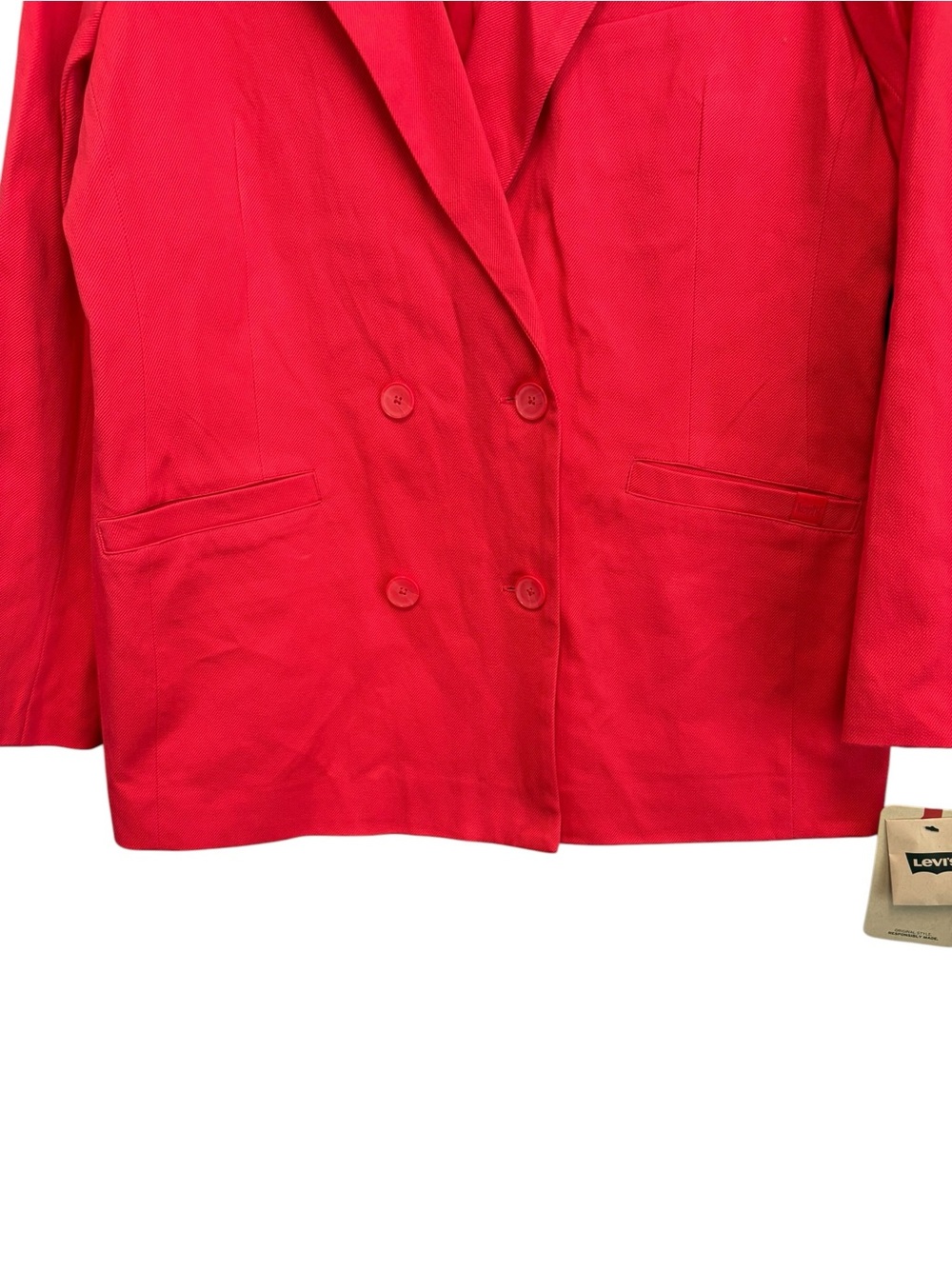 New Levi's Tailored Double-breasted Oversized Blazer in Red Size Medium - Picture 6 of 14